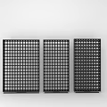 Modern Black Room Dividers With Grid Pattern Three Panels Minimalist Design 3d model