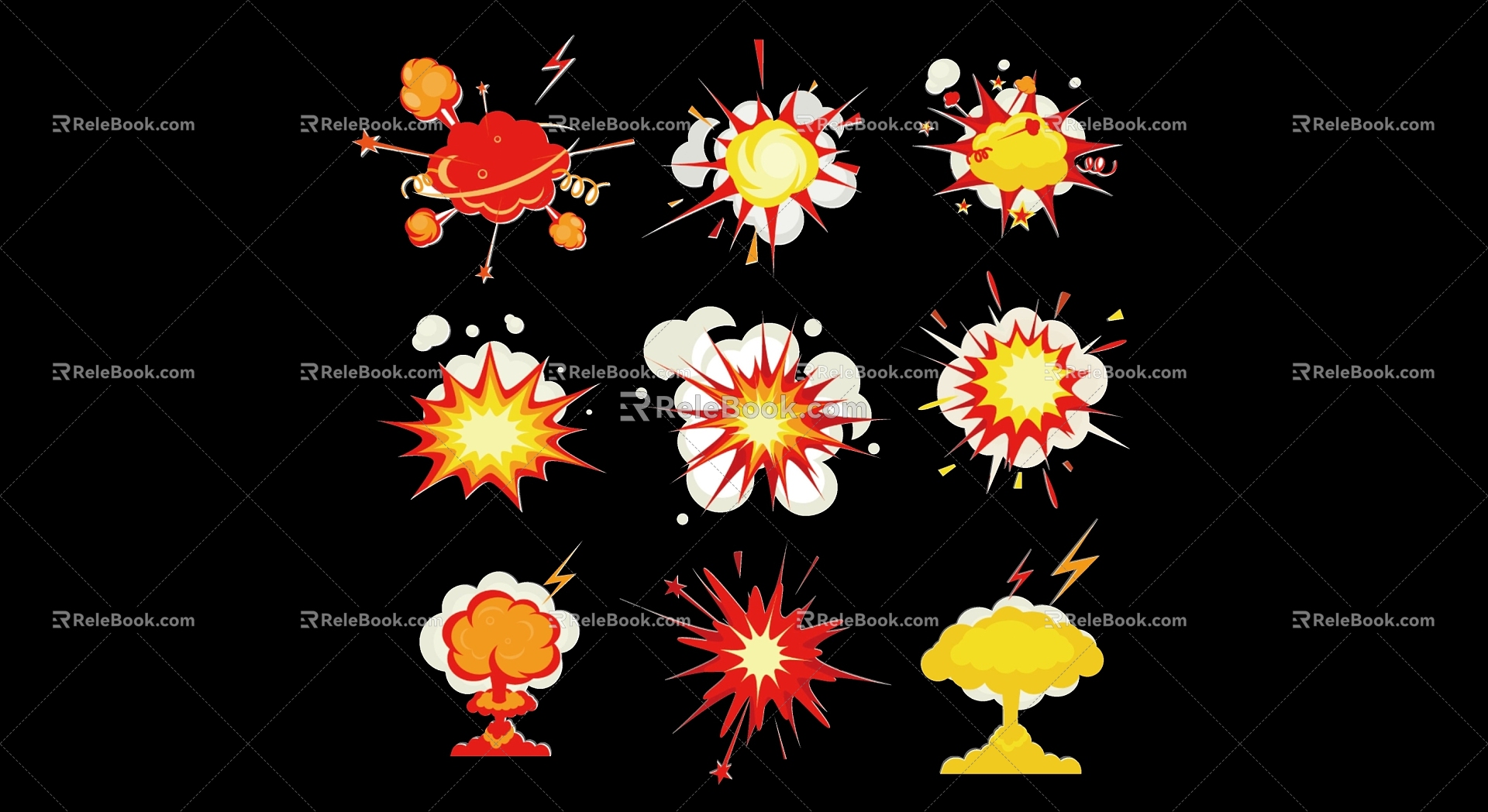 2D Explosion Silhouette 3d model