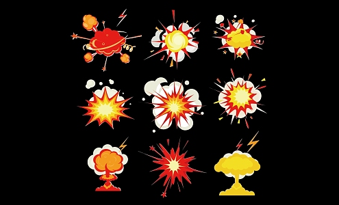 2D Explosion Silhouette 3d model