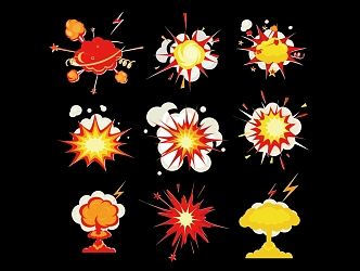 2D Explosion Silhouette 3d model