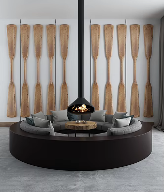 modern stove fireplace 3d model