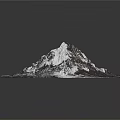 Snow Mountain Themed Decorative Rug With White Peak Rocky Terrain And Detailed Texture
