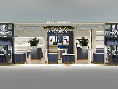 LIVE IN LIGHTHOUSE Store Interior Design With Display Cabinets Plants And Chandeliers 3d model
