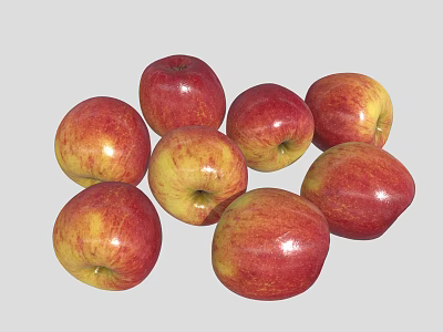 Fresh Red Ripe Juicy Apples Healthy Organic Natural Nutritious Fruits 3d model