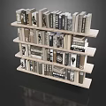 Wooden Bookshelf With Multiple Layers Holding Neatly Arranged Books And Magazines With Various Cover Designs
