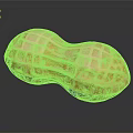 Golden Yellow Peanut Shaped Dessert With Intricate Grid Pattern Surface Design 3d model