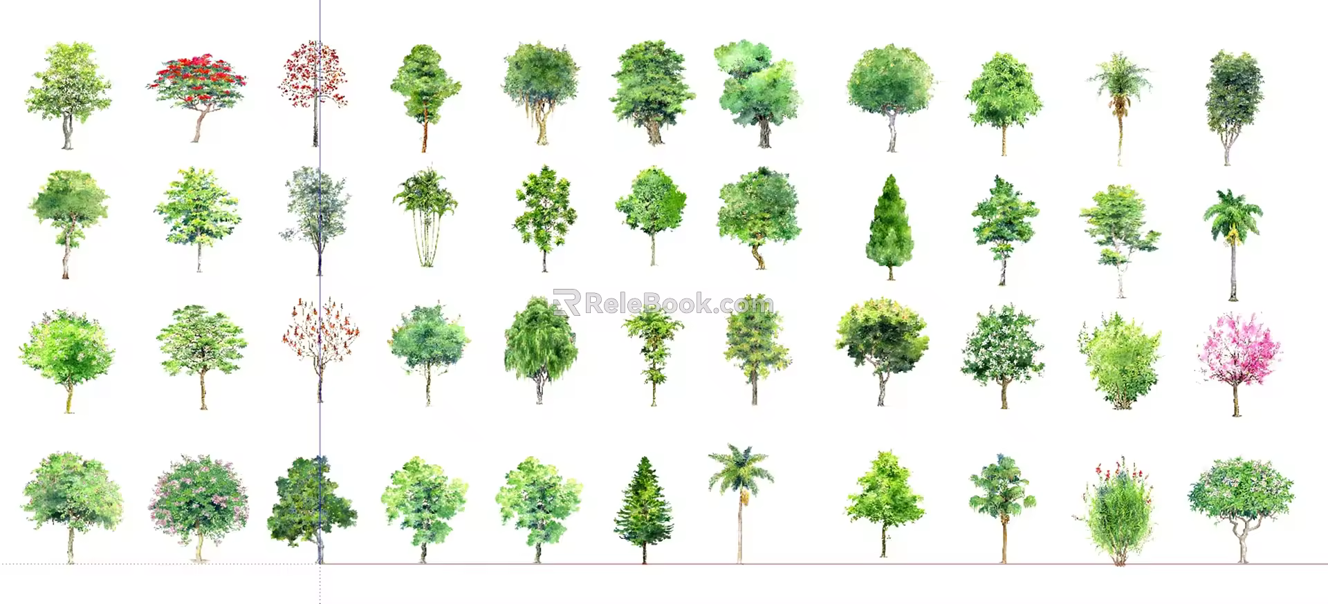 Modern Tree Hand-painted Tree 3d model