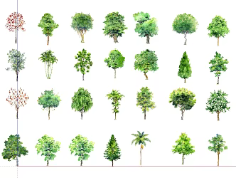 Modern Tree Hand-painted Tree 3d model
