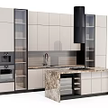 Open Kitchen Island Table Cabinet 3d model