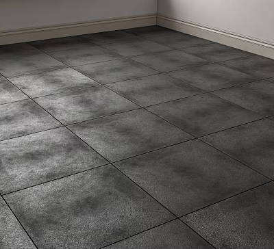 Sleek Gray Textured Porcelain Floor Tiles In Modern Interior Room Design 3d model