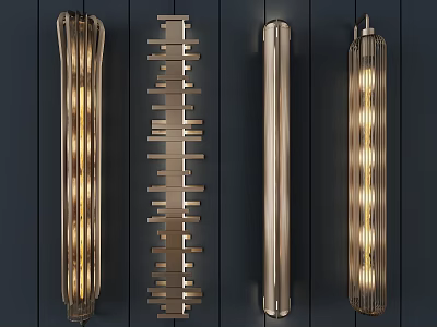 Modern Metal Wall Lamps With Various Geometric Shapes For Interior Decorative Lighting 3d model