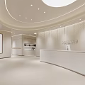 Elegant Modern Beauty Hair Salon Interior With Curved Walls Light Green Sofas Green Plant