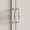Double Ornate Silver Cabinet Handles With Vintage Metal Decorative Design