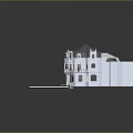 Classical European Style Building With White Facade Gray Roof Balconies And Railings