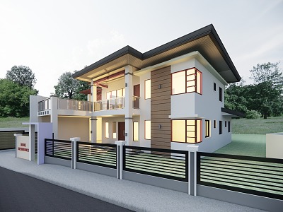 Modern single-family villa homestay self-built 3d model