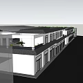 Modern Commercial Building Design With Surrounding Trees Parking Lot And Cars