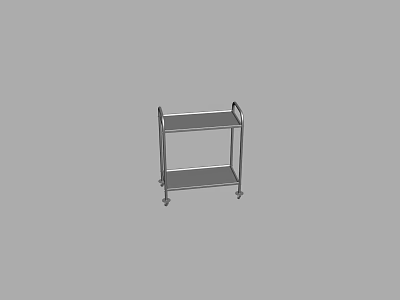 Sturdy Metal Utility Cart With Two Tier Shelves For Easy Storage 3d model