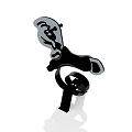 Cartoon Character Shaped Toy Building Block With Black And Gray Design