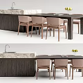 Modern Dining Table and Chair Combination Bar Chair Combination Dining Table Bar Combination 3d model