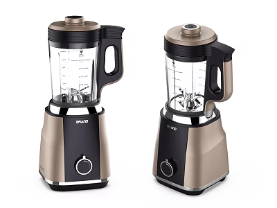 Modern Kitchen Appliances Two Blenders With Transparent Jars Black Bases Handles 3d model