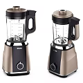 Modern Kitchen Appliances Two Blenders With Transparent Jars Black Bases Handles