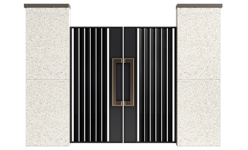 New Chinese style gate courtyard gate courtyard door 3d model