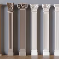 Classical Roman Columns With Various Ornate Designs And Architectural Details 3d model