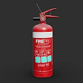 Red FIREPRO Fire Extinguisher Essential Household Safety Device For Home Use 3d model