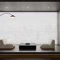 Modern Venetian Blinds Shangri-La Curtain Floor Lamp Floor Lazy Sofa 3d model
