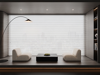 Modern Venetian Blinds Shangri-La Curtain Floor Lamp Floor Lazy Sofa 3d model