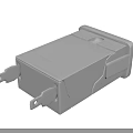 Grey Plastic Component 3D Model With Square Shape And Side Clips