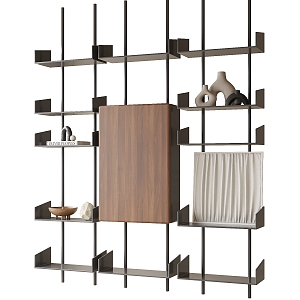 Modern Bookshelf Bookcase Storage Rack Ornaments 3d model