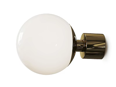 Modern White Globe Wall Light With Brass Base For Interior Decor 3d model