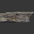 Decorative Stacked Layered Rock Sculpture With Yellow White Textured Surface Layers