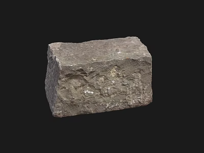Natural Stone And Wooden Solid Block With Rough Surface For Decoration 3d model