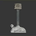 stone tablet turtle camel stone Egyptian architecture ancient Egyptian architecture obelisk Egyptian stone pillar 3d model
