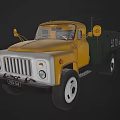 Vintage Yellow CA10 Truck With Green Cargo Bed Front View License Plate LZ10147