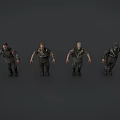 Game and Movie Military Soldier Characters with Various Standing Poses and Detailed
