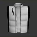 White Black Down Filled Vest With Sleek Zipper Design Modern Comfortable Daily Wear