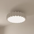 Modern White Pleated Design Ceiling Light With Illuminated Shade For Room 3d model
