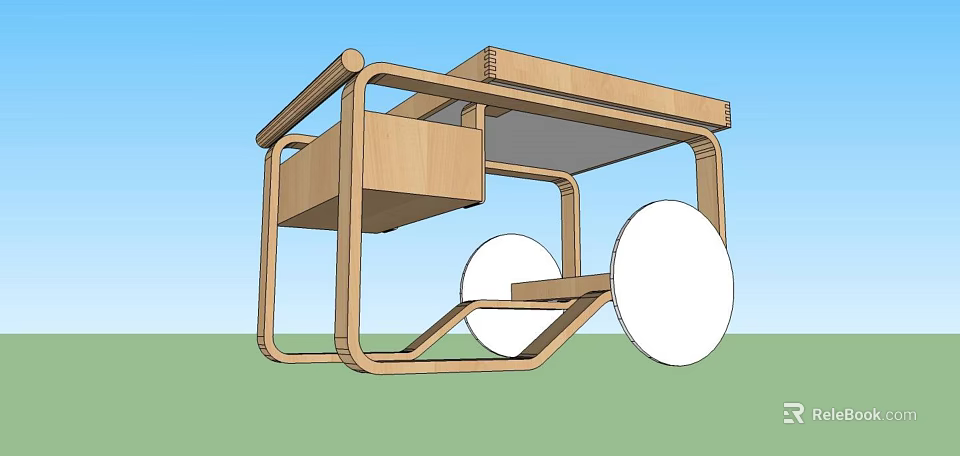 Modern Wooden Pergola Design With Frame Structure And Circular Accents 3d model 
