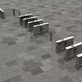 Public Facility Four Silver Turnstiles on Gray Tile Floor With Display Screens