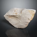 Natural White Stone Piece Featuring Smooth Surface And Natural Texture On Black Background