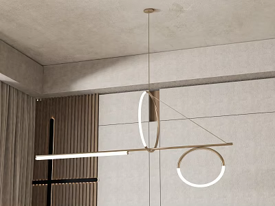 Modern Minimalist Pendant Light With Geometric Circular Linear Design And White Illumination For Interior 3d model