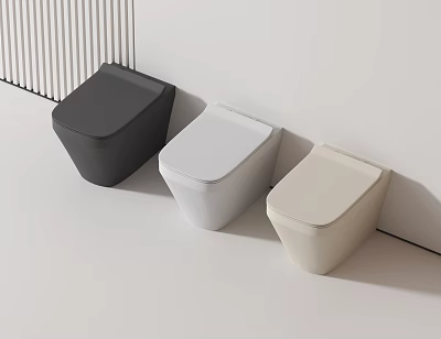 Sleek Modern Toilet Design With Black White And Beige Color Options For Bathroom 3d model
