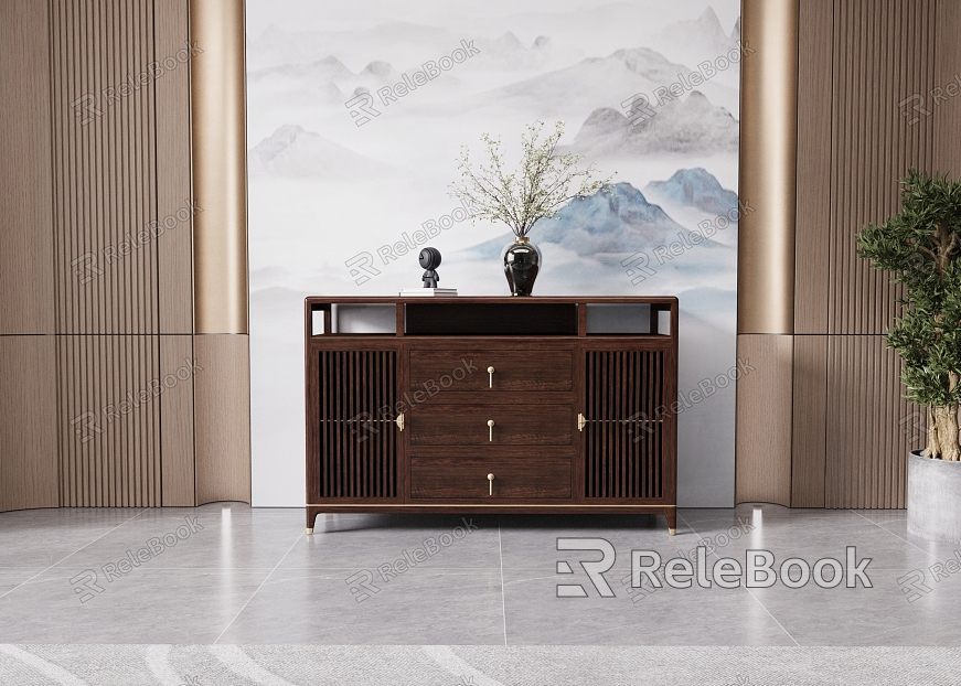 New Chinese-style Sideboard Side Cabinet Entrance Cabinet model