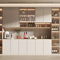 Modern Wine Cabinet Design With Glass Doors Interior Lighting And Wine Glass Storage