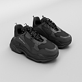 Shoes sneaker shoes black sneaker shoes shoots balenciaga triple s black 3d model