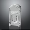 Vintage Style White Jukebox With Decorative Front Grille And Ornamental Details Design