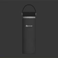 Stainless Steel Insulated Water Bottle With Black Handle And Silver Lid Design